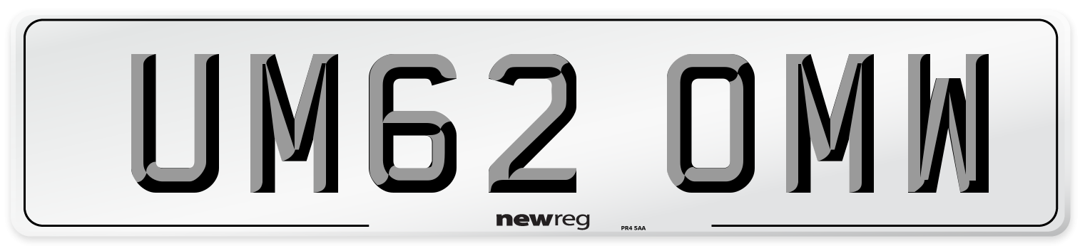 UM62 OMW Number Plate from New Reg